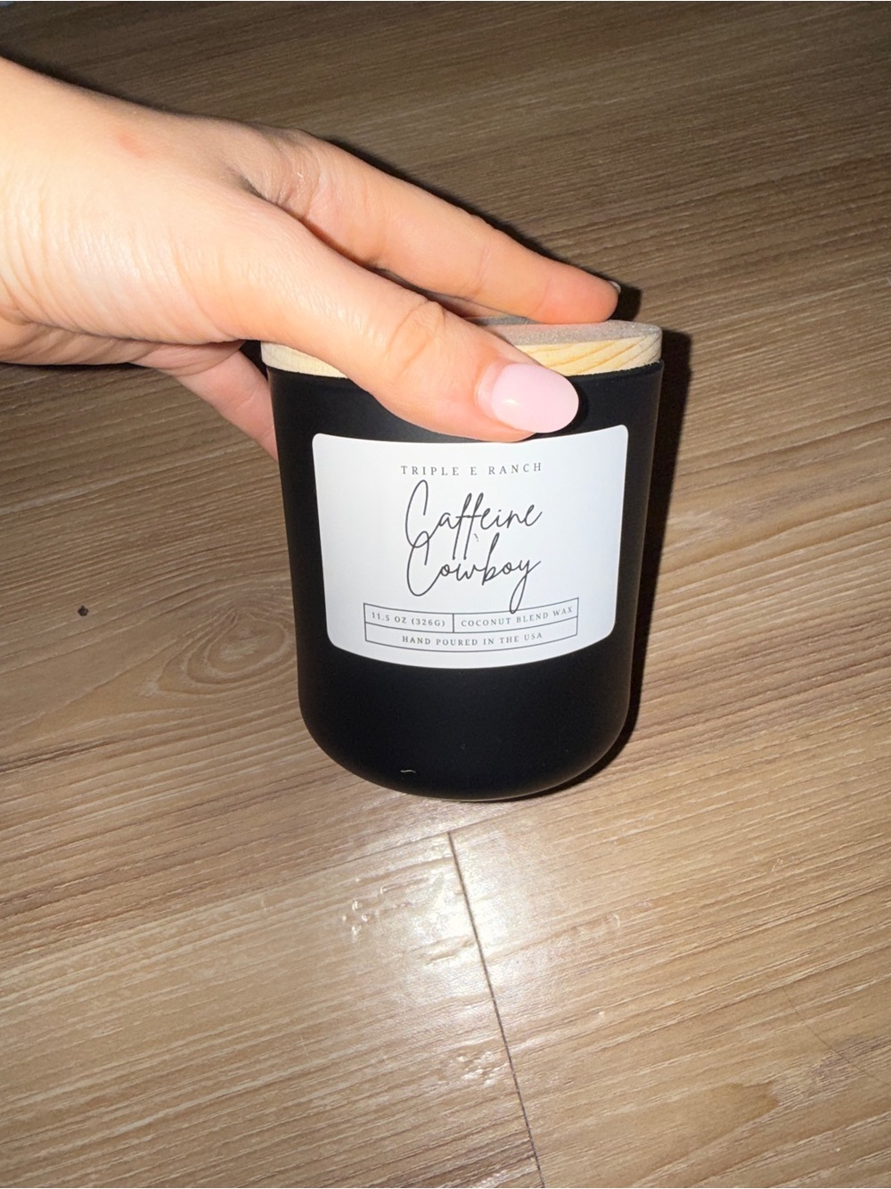 'Caffeine Cowboy' Scented Candle - Black